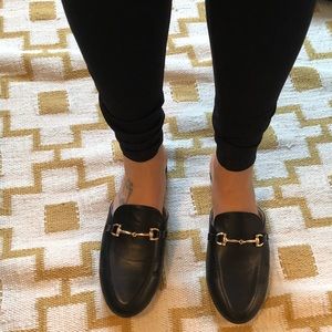 black slip on mules